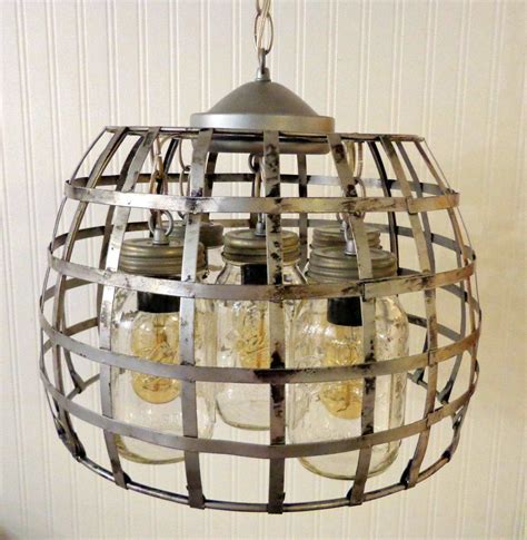 Farmhouse Chandelier With Mason Jar Lights Mason Jar Light Fixture