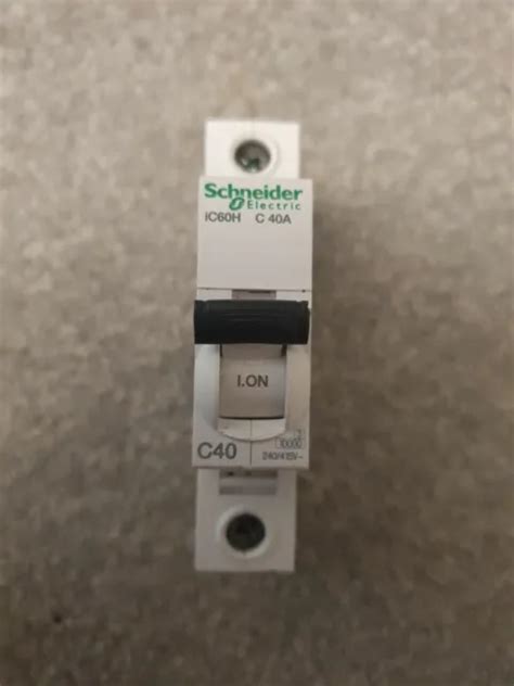 Schneider 40 Amp Type C 10ka Mcb Circuit Breaker A9f54140 Ic60h 1109