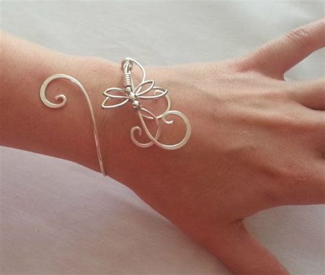 This Is A Sterling Silver Plated Filigree Dragonfly Cuff Bracelet