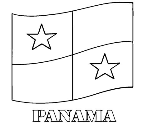 Dibujos de Bandera de Panamá Imprimible para Colorear para Colorear