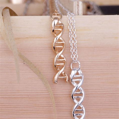 Chic Dna Structure Double Helix Lab Science Geek Chain Necklace Pendant