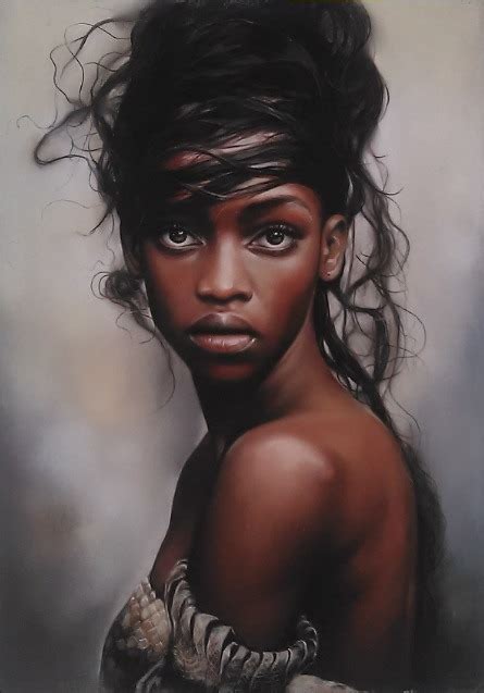 Portrait Of A Girl By Teodor Krastev Bozhinov Black Women Art