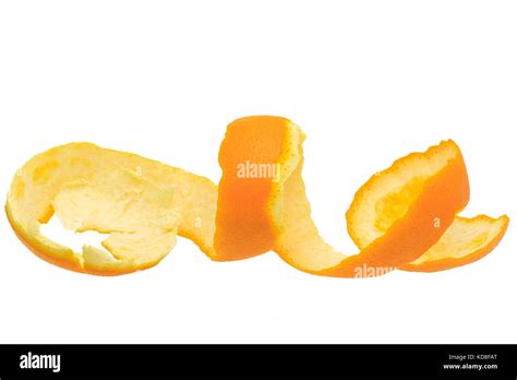 Orange Spiral Peel Isolated On White Stock Photo Alamy