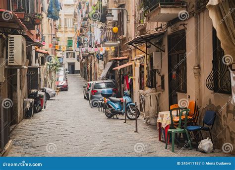 The Old Ancient District Of Naples Quartieri Spagnoli Slums Old European Street Life