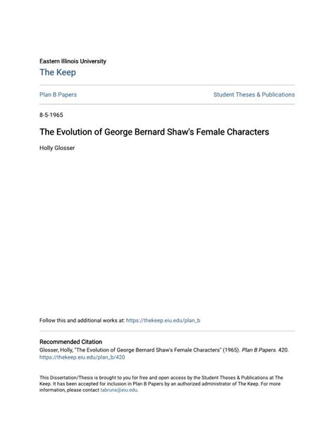 The Evolution Of George Bernard Shaw S Female Characters Docslib