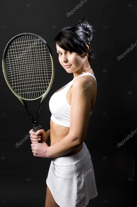 Sexy Jugador De Tenis Femenino Joven Fotografía De Stock © Rjlerich 13419858 Depositphotos