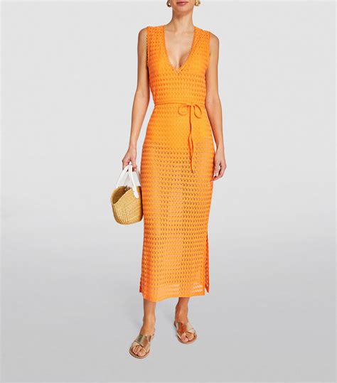Womens Melissa Odabash Orange Crochet Annabel Maxi Dress Harrods