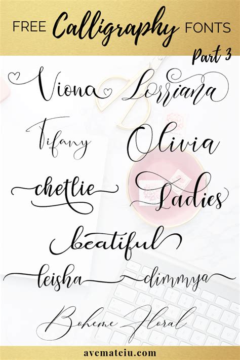10 New Free Beautiful Calligraphy Fonts Part 3 Ave Mateiu