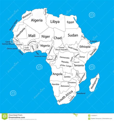 United states of america is a federal republic composed of 50 states, a federal district. Editable Blank Vector Map Of Africa. Vector Map Of Africa Stock Vector - Illustration of ...