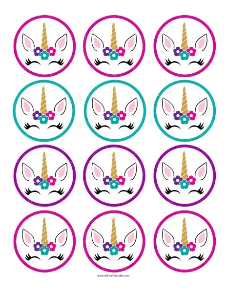 Unicorn Cupcake Toppers Free Printable