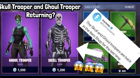 Skull Trooper And Ghoul Trooper Returning To Item Shop Fortnite