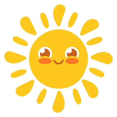 Icono De Sol Feliz Sol Amarillo Con Cara Sonriente Vector Premium
