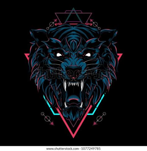 Dark Wolf Sacred Geometry Stock Vector Royalty Free