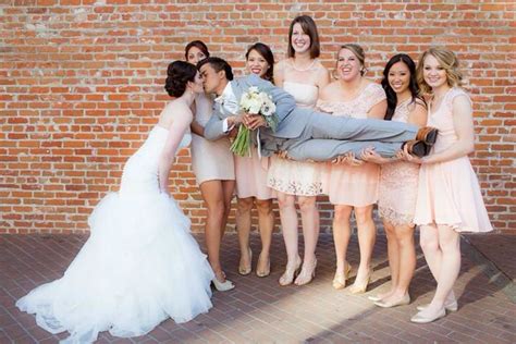 Bridesmaids Holding The Groom Bridesmaid Wedding Dresses Wedding Shots