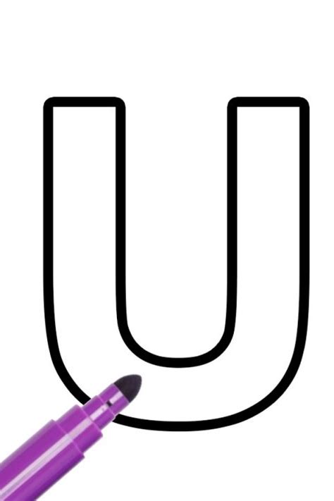 Letter U Template Printable Coloring Page
