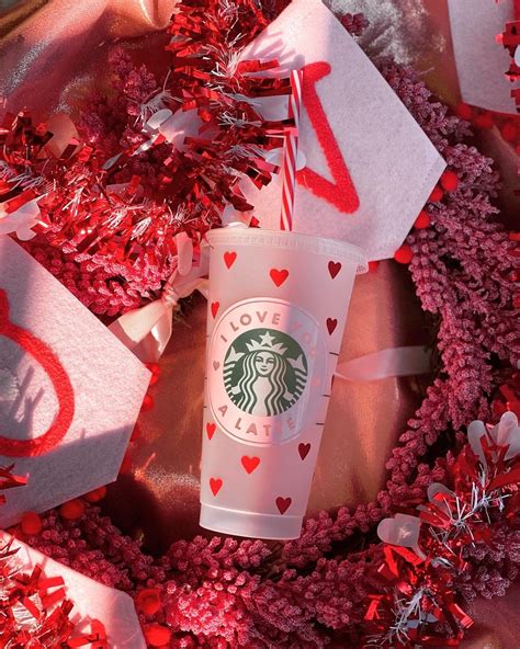 I Love You A Latte Starbucks Cup Starbucks Glitter Hearts Etsy
