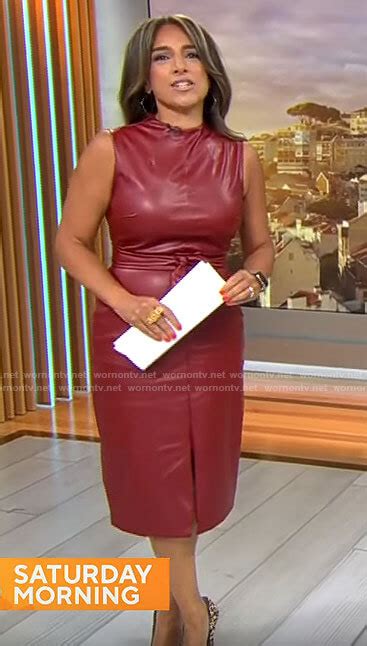 Wornontv Michelle Millers Red Leather Dress On Cbs Saturday Morning Michelle Miller