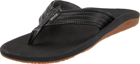 Reef Mens Leather Playa Keimow Thong Sandal In Black For Men Lyst