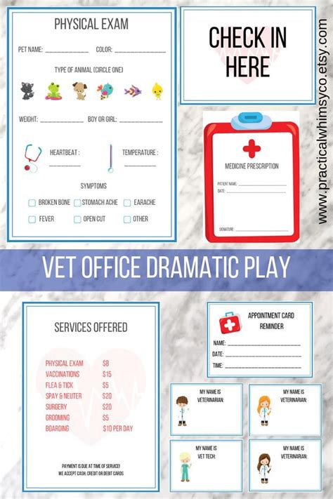Pretend Vet Clinic Digital Download Veterinary Office