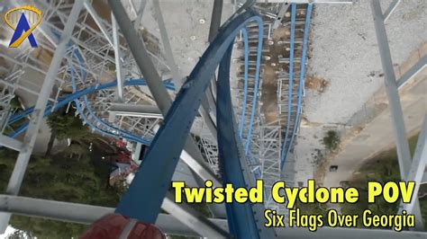 Twisted Cyclone Roller Coaster Pov At Six Flags Over Georgia Youtube