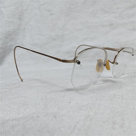 vtg 40s b and l rimway ful vue 44 eyeglasses 1 10 12k gf rimless glasses and case ebay