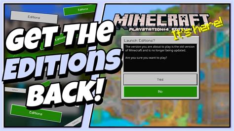 Minecraft Ps4ps5 How To Get The Editions Button Back 119 Youtube