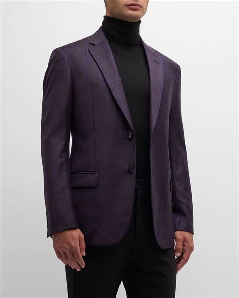 Emporio Armani Mens Plaid Wool Sport Coat Neiman Marcus