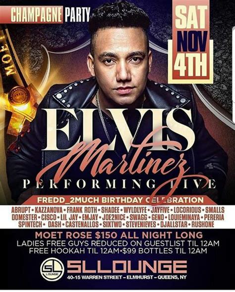 Champagne Party Elvis Martinez Live At Sl Lounge Tickeri Concert