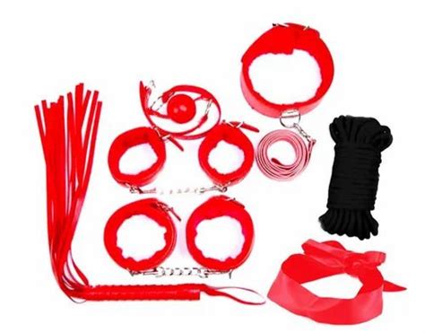Loop Life Red Leather Bdsm Bondage Toy Kit For Adult Party Fun