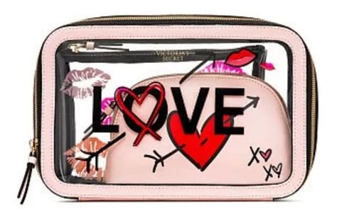 Kit Necessaire Victorias Secret Beauty Bag Trio Love Pink