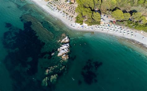 Download Wallpaper 3840x2400 Beach Sea Rocks Summer Aerial View 4k