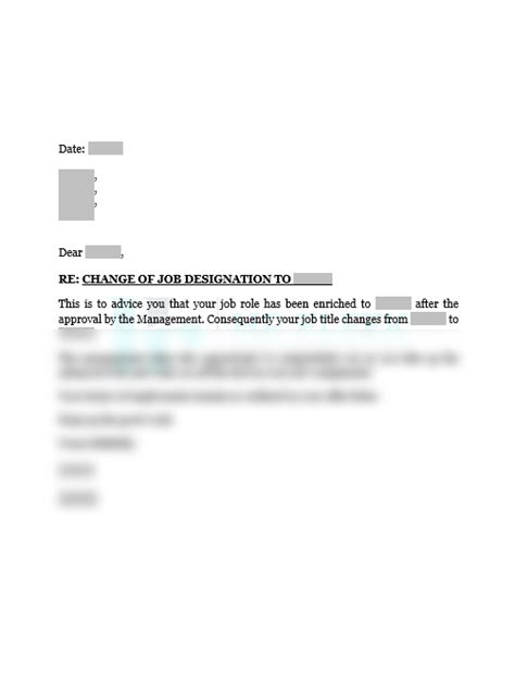 Change Of Job Designation Letter Hrfleek