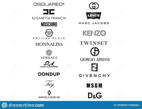 Where are the top fashion brands? Fashion Brands Logos Cartoon Vector | CartoonDealer.com ...