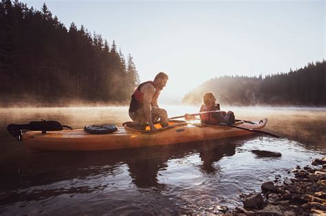 Kayaking On Mountain Lake Stock Photo Download Image Now Istock