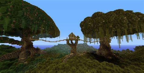 Minecraft Tree Houe With Two Huge Trees D Minecraft Map