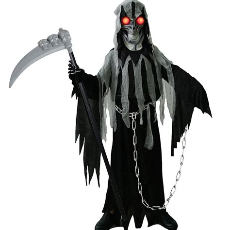 Buy Grim Reaper Halloween Costume For Kidsglowing Eyes Creepy Phantom