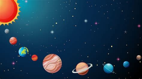 Free Vector Planets In Solar System Background