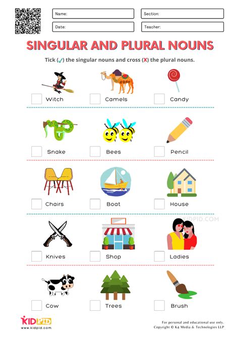 Singular Or Plural Nouns Worksheets K5 Learning Printable Plural