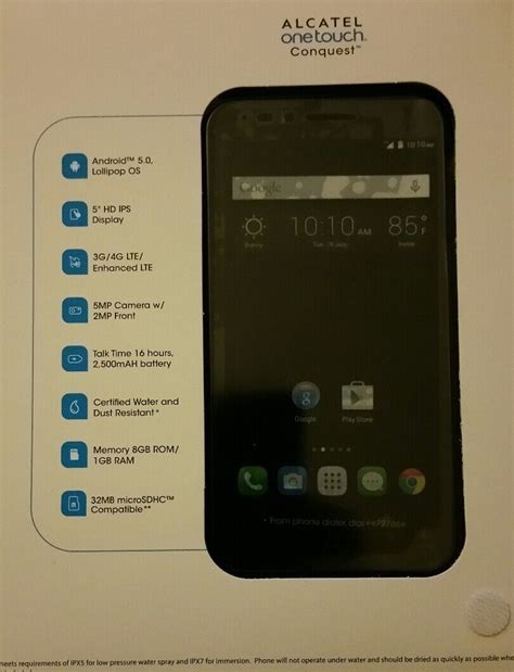Waterproof Phone Freedompop Service Alcatel Onetouch 4g Lte Sim Card