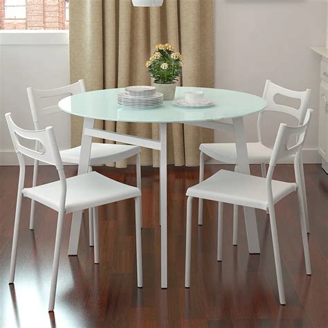 Ikea Round Glass Table White Simple Small Apartment Chao Soil Fashion