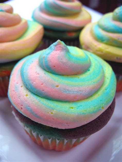 Rainbow Cupcakes With Images Delicious Desserts Dessert Recipes