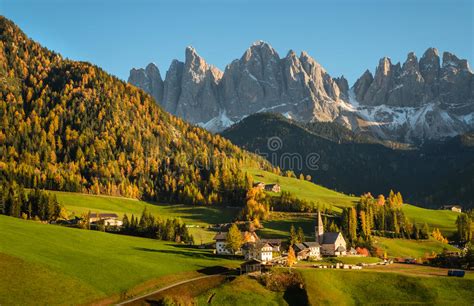 Val Di Funes In The Dolomites Stock Image Image Of Peaks