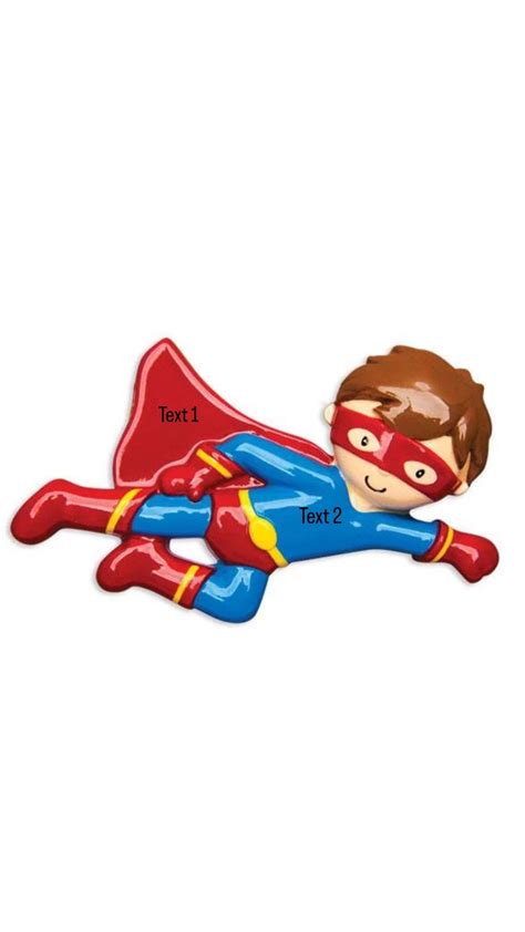 Personalized Superhero Christmas Ornament Superboy Hero Cape Etsy