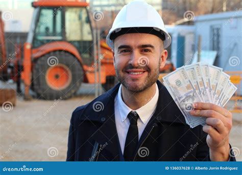 Architect With Lots Of Cash In Hand Stock Photo Image Of Hush