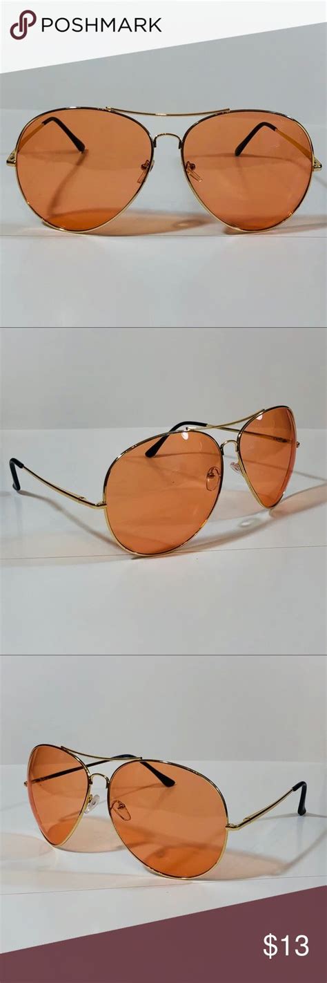 Oversize Orange Lens Aviators Sunglasses Aviator Sunglasses Gold Frame Aviator Sunglasses