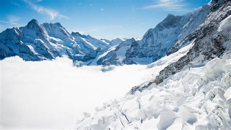 Wallpaper Bernese Alps Mountain Switzerland Snow Winter Sky