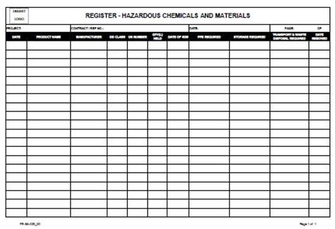 Register Hazardous Chemical And Materials Workplace Health And