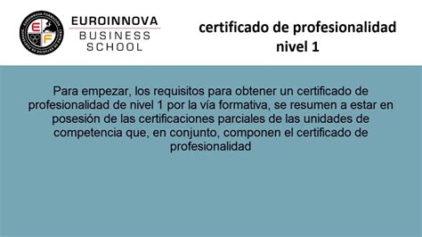 Certificado Profesionalidad Nivel 1 YouTube