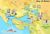 Bay of Kotor tourist map - Ontheworldmap.com