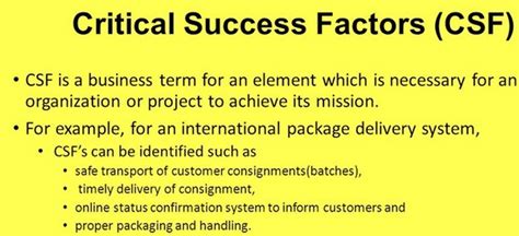 Critical Success Factors What It Takes To Measure And Succeed Riset